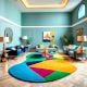 Handcrafted Multicolor Geometric Abstract Living Rug